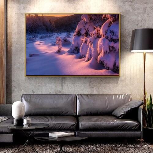 Artcozy Oil Canvas Painting winter_sunset_landscape For Home Decoration Wall Art