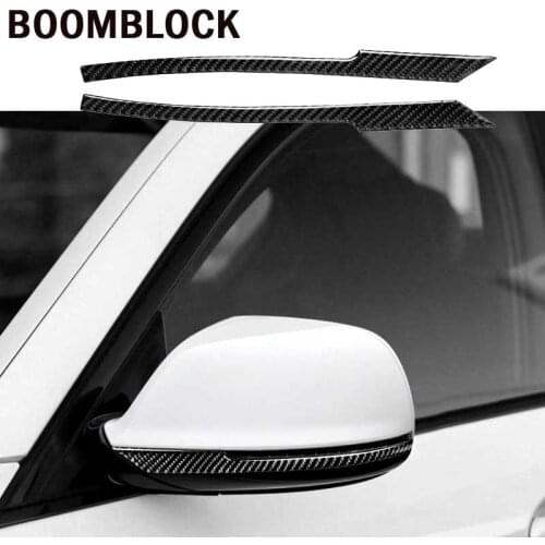 BOOMBLOCK Car accessories Exterior Carbon Fiber Rearview Mirror Anti-rub Strips 2pcs Cover Stickers Decoration For Audi Q5 Q7