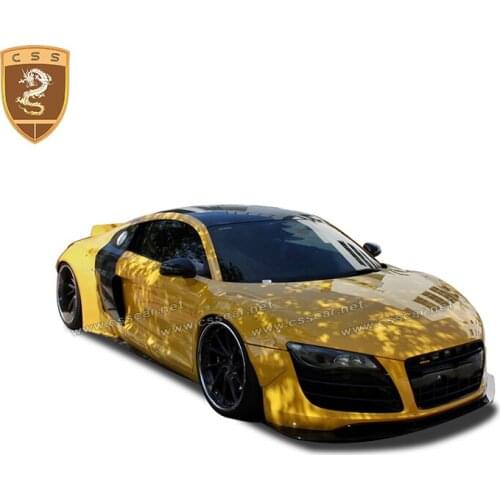 CSSCAR Exclusive Supply for 2007-2015 R8 Upgrade LB Style Wide-body Kit Front Rear Lips Side Skirts Wheel Brow Car Accessories