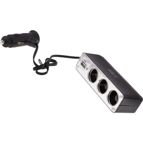 DC 12V USB Port Socket Car Lighter Splitter Adapter Charger