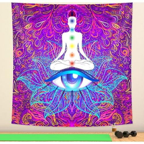 Indian Buddha chakra meditation tapestry yoga mat Hippie wall hanging Bohemian decoration Mandala witchcraft home decoration