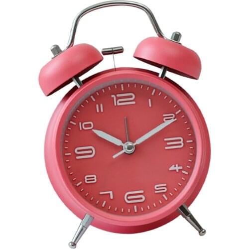 Classic Style Metal Alarm Clock Mechanical Wind Up Clock With Night Light