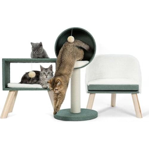 Cat Tree Cat Tower Cat Condo Sisal Scratching Posts with Jump Platform and Cat Ring Cat Furniture Activity Center Kitten Play