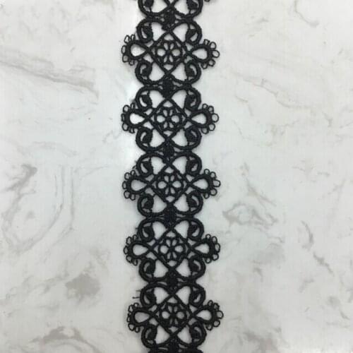 15Yard 3.5cm White Lace Trim Applique Cord Lace Fabric Sewing Accessories High Quality Black Embroidery Decor DIY Ribbon Craft