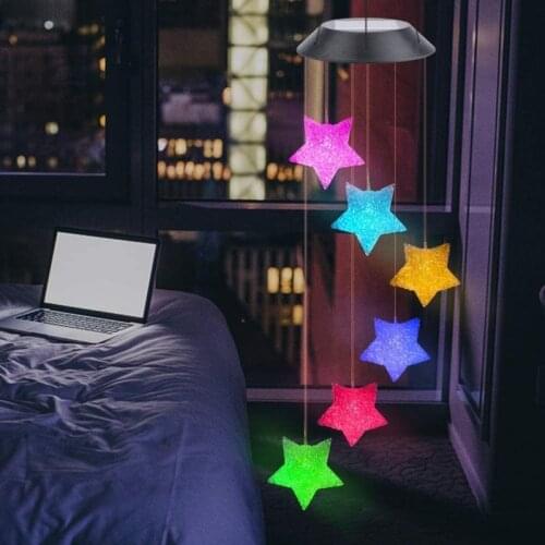 Solar Wind Chime Home Decoration Outdoor Butterfly Color Changing LED Mobile Wind Chime #2