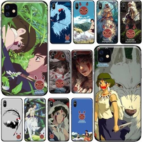 Studio Ghibli Princess Mononoke Phone Case for iPhone 11 12 pro XS MAX 8 7 6 6S Plus X 5S SE 2020 XR Soft silicone