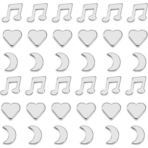 White gold plated heart beads jewelry making kit metal seed beads diy craft for women bracelet necklace moon charm with big hole