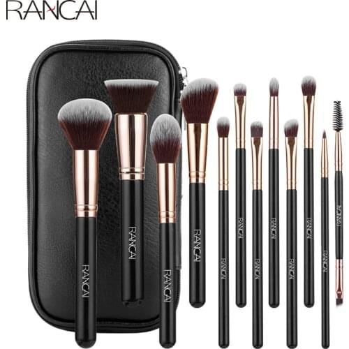 RANCAI 12pcs Makeup brushes set Professional High Quality Synthetic Hair Foundation Powder Contour Eyeshadow Make up Brush