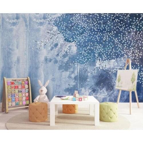 Custom wallpaper mural photo wall nordic abstract oil painting flower background wall small fresh pastoral style decorative wall