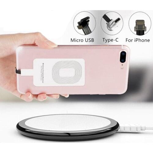 Desk Wireless Charger Pad For iPhone 6 6S 7 Plus Fast Wireless Charge Receiver Adapter For Samsung A50 A70 A40 A10 A20