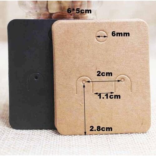New Zerong hanger earring tag card ,6*5cm kraft/black stud earring package & display hang tag card 100pcs custom logo cost extra