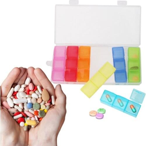 Jewelry Storage Case Storage Box 21 Grids Nail Art Case Box 7 Day Medicine Drug Pill Organizer