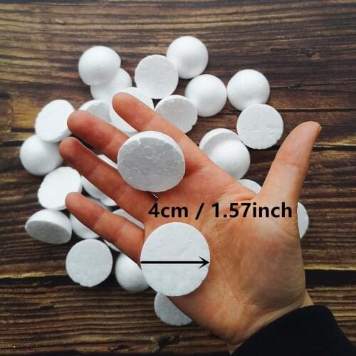 4cm 100pcs Half Round Solid Styrofoam Foam Balls for Christmas Wedding Modelling Craft For Kids 40mm / 1.57 inch
