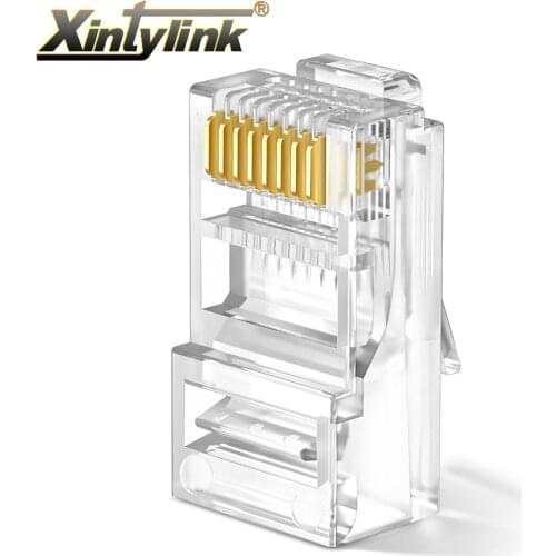 Xintylink rj45 cat6 connector ethernet cable rj 45 plug cat.6 network 8p8c unshielded terminals utp modular gild 6U 20/50/100pcs
