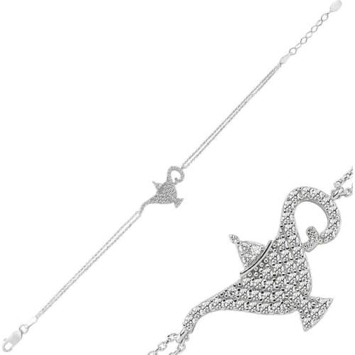 Silver Magic Lamp Lady Bracelet