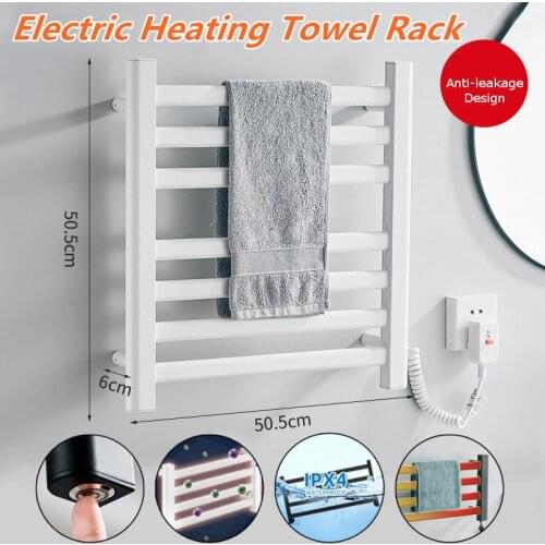 Towel Warmer Bathroom Fittings Carbon Fiber Intelligent Electric Towel Rack Household Sterilizing Heating Bath Towel Rail Dryer