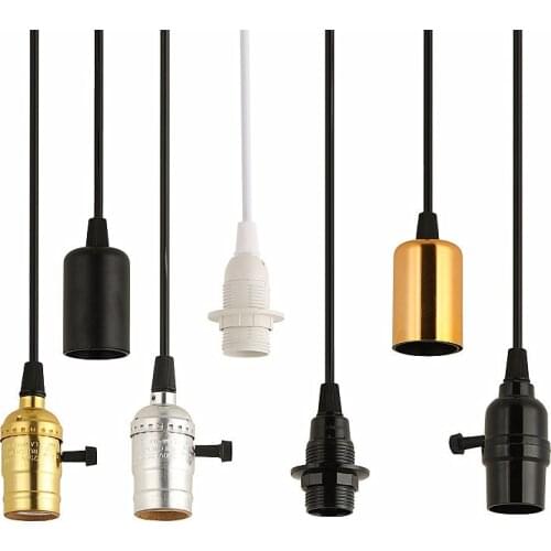 Vintage Lamp Socket Edison Screw lamp Holder E27 E26 Bulb Bases Edison Light Bulb 90-265V Industrial Hanging Lamp Home For decor