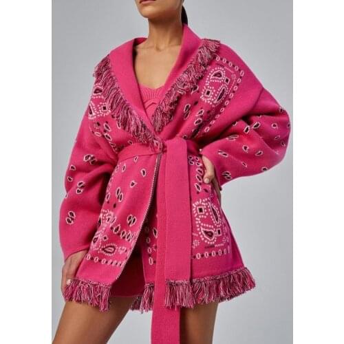 2021 New Winter Oversized Cardigan Women Knitted With Sashes Autumn Fashion Loose V Neck Y2k Casual Tassel Long Sweater Ladies