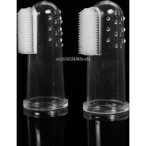 300 pcs Dog Cat Toothbrushes Food Grade Silica Gel Finger Toothbrush Remove Tartar for Cat / Dog Pet Products Dog Supplies