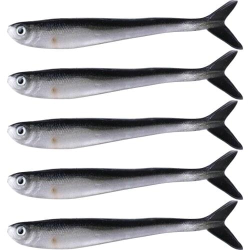 10Pcs Soft Silicone Fishing Lure Artificial Bait Bass Tackle Jigs 8cm for Stream Fishing Sea Fishing Ice Fishing QW