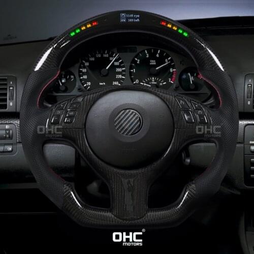 100% Real Carbon Fiber LED Performance Steering Wheel compatible for M E82, E39 E46 M3 5 Series 1 Series
