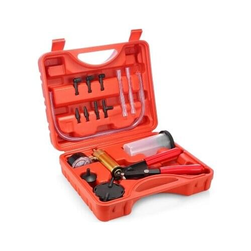 2 in 1 Brake Fluid Bleeder Tools Vacuum Pistol Pump Tester Kit Vacuum Gauge Brake Bleeder Set for Car Tools Engine Care