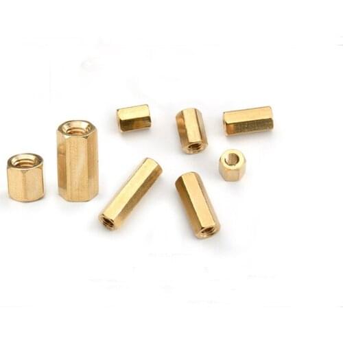 =20PCS/LOT M3 Copper Hexagon double pass pillars Female Hexagonal Brass PCB Standoffs Spacers Nuts M3*(5/6/8/10/12/15//18/20)mm