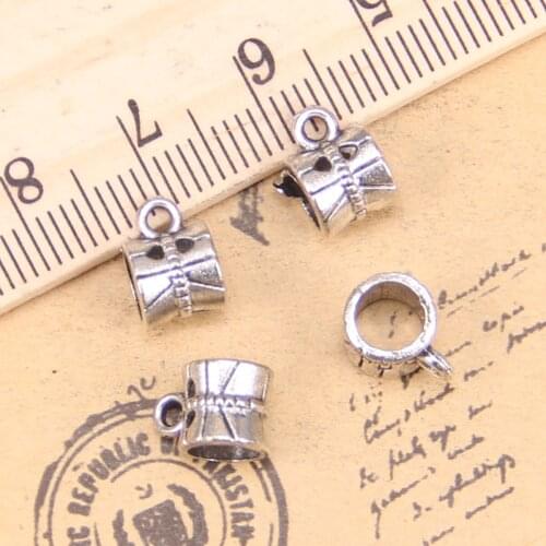 48pcs Charms Bracelet accessories 6*6mm Antique Pendants,Vintage Tibetan Silver Jewelry,DIY for bracelet necklace