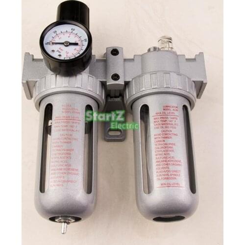 3/8'' Air Compressor Oil Lubricator Moisture Water Trap Filter Regulator With Mount