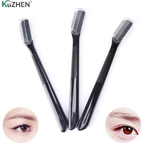 3PCS/Set Black Mini Eyebrow Trimmer Safe Shaving Razors Small Size Blade Women Face Care Hair Removal Tool Makeup Shaver Knife