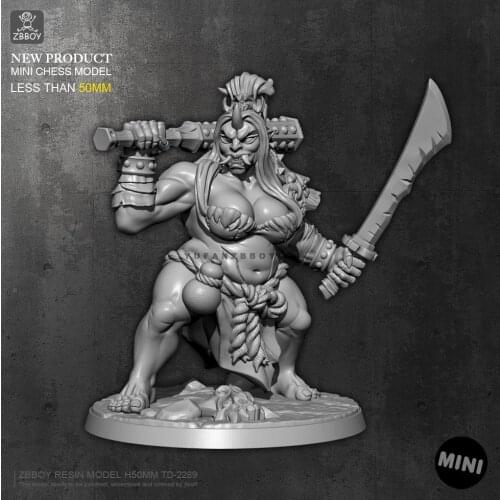 45MM Resin Model Orc Warrior self-assembled TD-2289