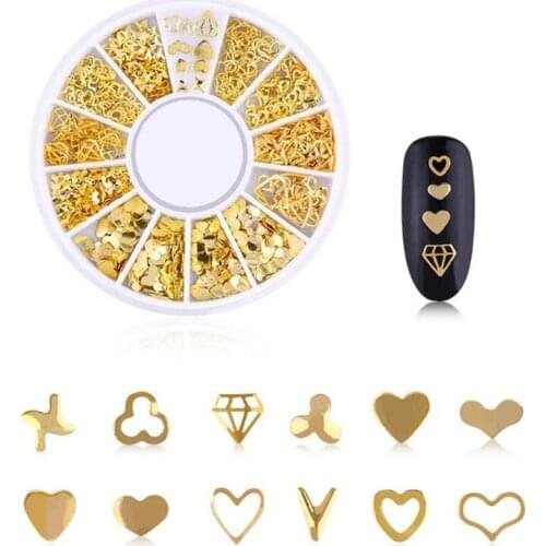 8 Boxes Heart Star Moon Mix Shape Resin Metal Material Epoxy Mold Filling DIY Charm Jewelry Making Filler Nail Art Decorations