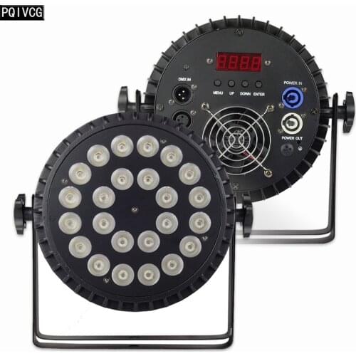 Aluminum 24X18W Led Par Light RGBWA UV 6-in-1 18w Led Flat Par Stage DMX512 DJ Lights Aviation Plug