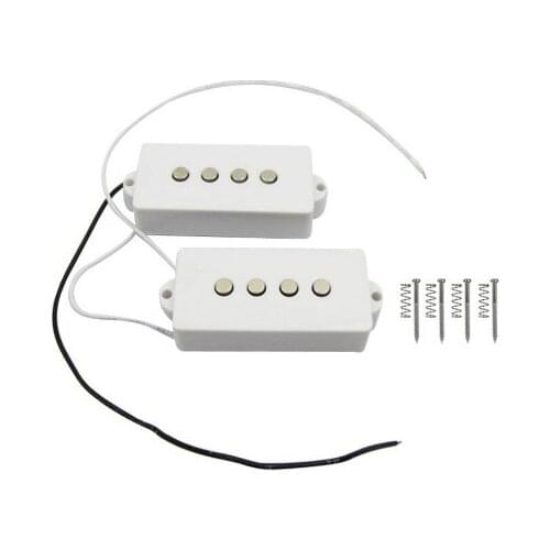 Free shipping!Bass Guitar Pickup Noiseless pickup for 4 Strings Precious Bass Set of Precious Bass PB Bass Pickup (White/Black)