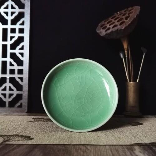 Sauce Seasoning Dish 4PCS Small Plate Side Dishes Porcelain Dinnerware 4.3 Inch Celadons Tableware