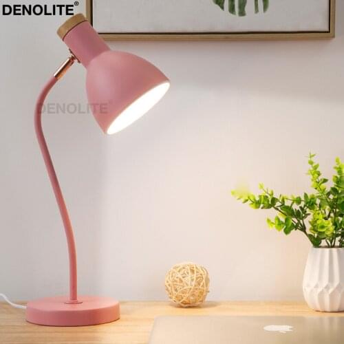 DENOLITE Macaron Eye Protection Study Desk Light White/Black/Green/Pink Bedside Table Lamp For Dormitory Bedroom Office