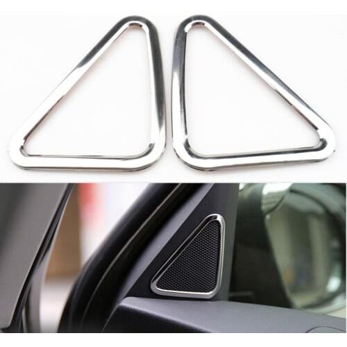 Speaker ring trim cover sticker stainless steel frame for Volkswagen VW tiguan 2010-2015