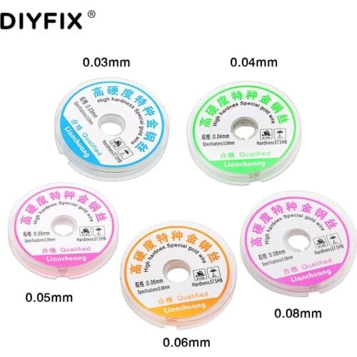 DIYFIX 0.03/0.04/0.05/0.06mm PCB LCD Screen Separation Wire Cutting High Hardness Special Gold Wire Mobile Phone Repair Tool