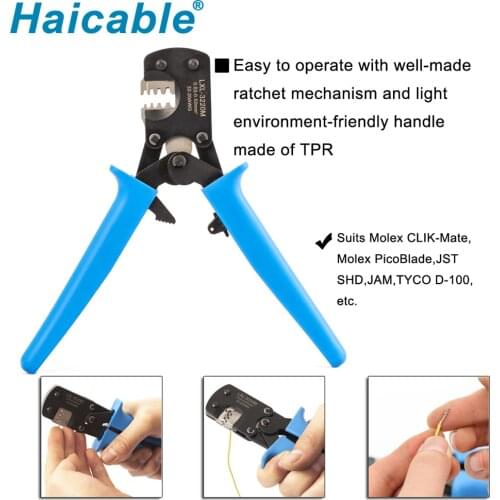 HAICABLE Pin Crimper Ratcheting Open-Barrel Micro-Connetor for D-Sub Suit Molex Jst/Jae/Tyco