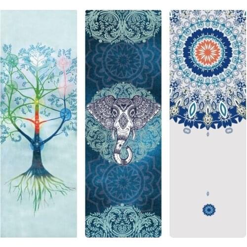 1.5mm New Printed Ultra Thin Natural Rubber Slip-resistant Yoga Mats Yoga Blanket Folding Fitness Mat High Temperature Suede Mat