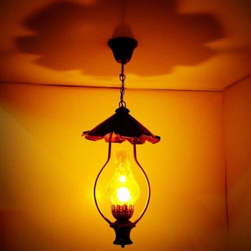 Stores in Europe and the nostalgic droplight cafe bar lamp, wrought iron new strange copper lamp kerosene lamps