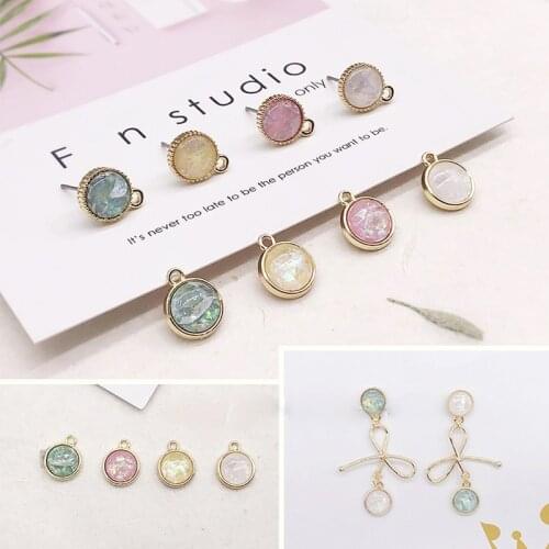 Built-in broken shell earrings material round pendant diy earrings bracelet accessories handmade accessories