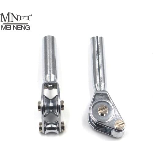MNFT 5PCS*Fishing Pole Rod Double Roller Guide Metal Silver Tone Size 5mm 5.5mm 6mm 6.5mm 7mm 8mm