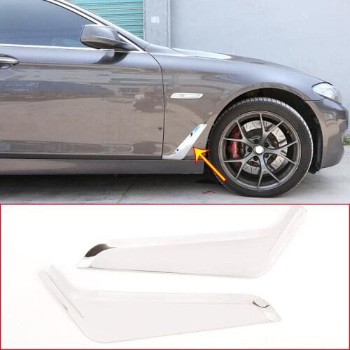 1 Pair Stainless Steel Car Shark Gills Side Fender Trim Stickers For BMW 5 Series F10 520li 525li 530 535li 2011-17 Accessories