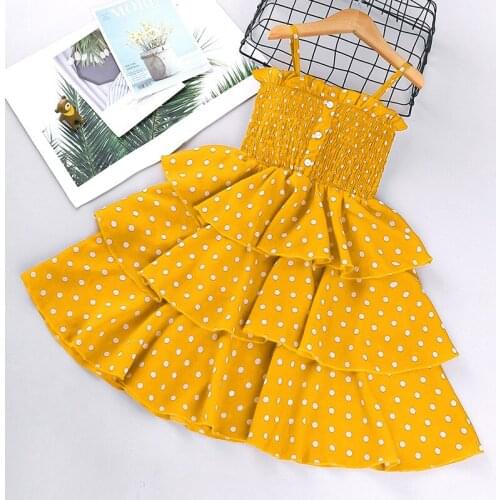 2020 summer new girl dress fashion polka dot suspender dress Girls Dress Thickening Sleeveless Dresses for Girls Kids clothing