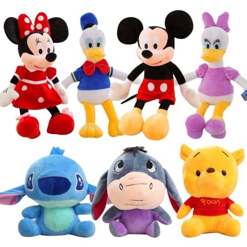 Disney Mickey Mouse Minnie Donald Duck Goofy Pluto Winnie The Pooh Lilo and Stitch Animal Stuffed Plush Toys Birthday Gift Girl