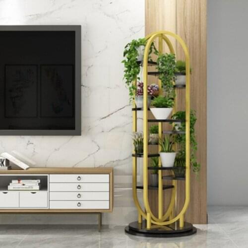 Simple modern plant stand with brake wheel Eco-friendly wood-based panels living room flower rack multi-layer floor type shelf