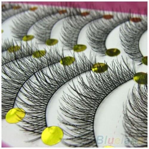 10 Pairs Eyelashs 14mm HandMade Beauty Black False Eyelashes Extension Long Thick Cross Eye Lashes Fake Eyelashes Makeup Tool