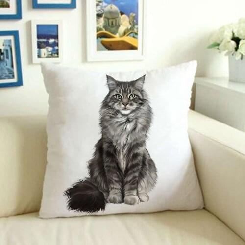 Cute Cartoon Cat Pillow Case Printed Quality Home Decorative Pillows Kids Bedroom Sofa Decor Pillowcase Couch Cushion 45*45cm