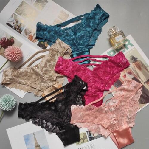 SP&CITY European Romantic Lace Hollow Out Panties Low Waist Transparent See Through Underwear Sexy Lingerie Seamless Briefs